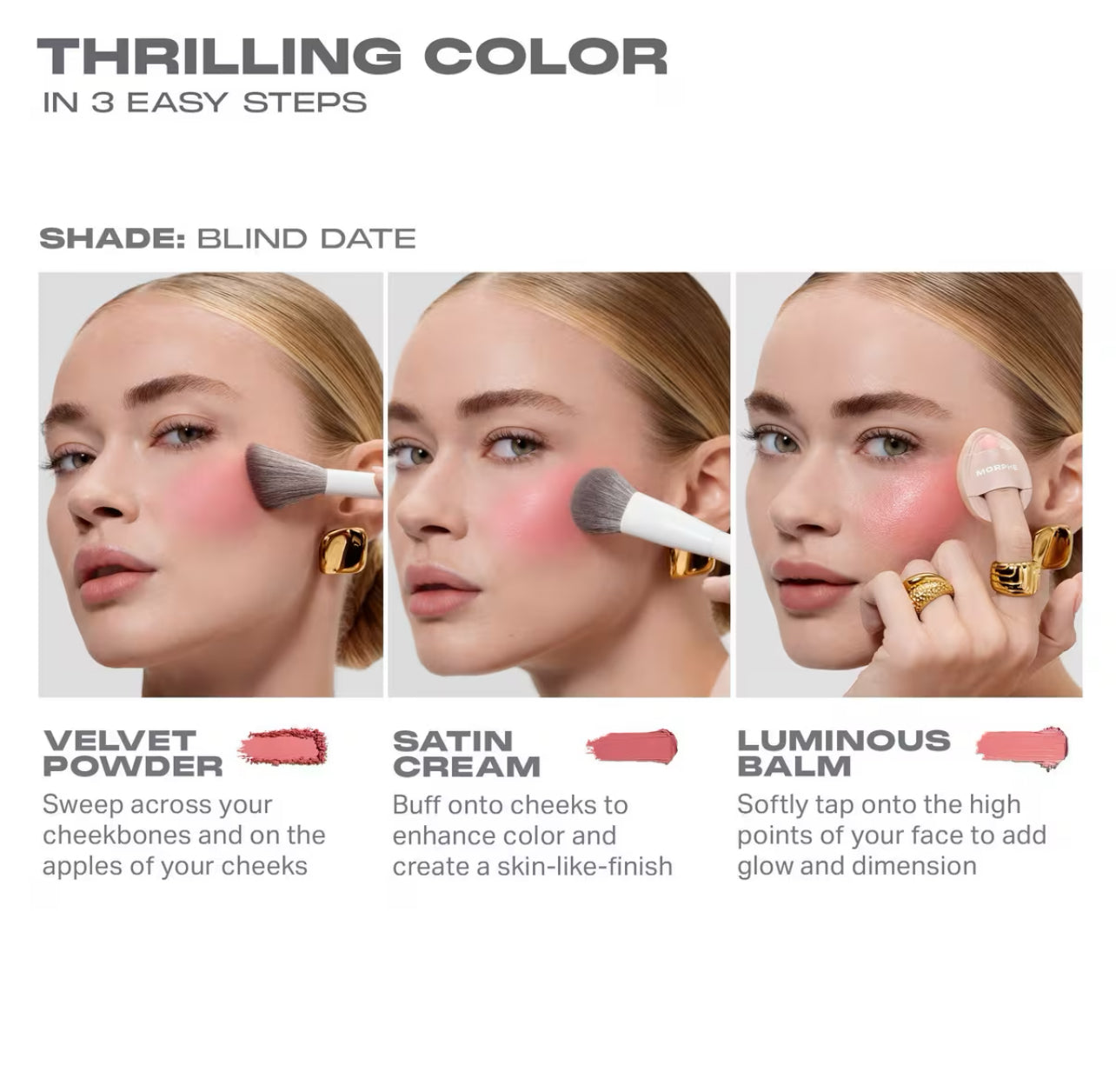 Morphe Cheek Thrills Multi-Finish Face Trio