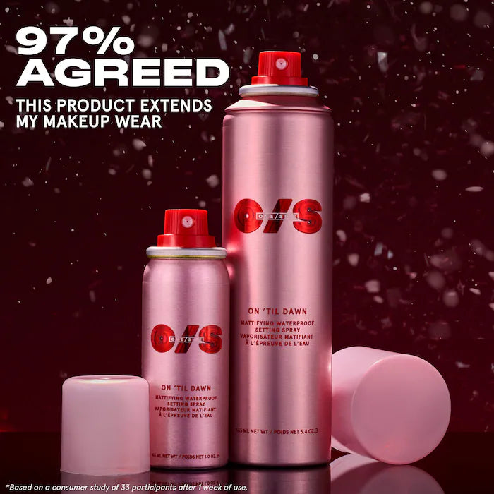 ONE/SIZE by Patrick Starrr
On 'Til Dawn Mattifying Waterproof Setting Spray Big & Bitty Duo