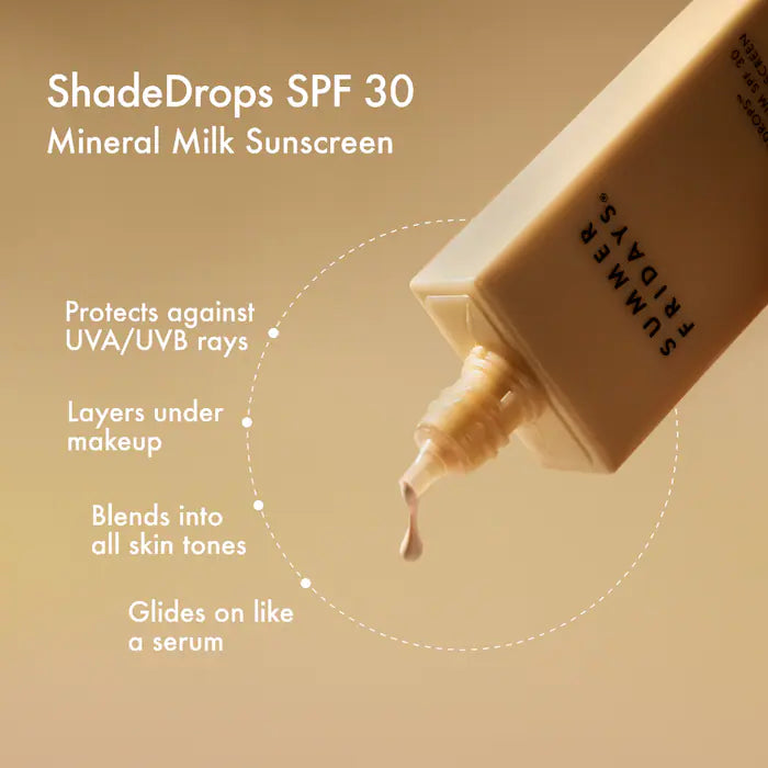 Summer Fridays
ShadeDrops Mineral Milk Sunscreen SPF 30