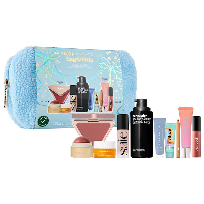 Sephora Favorites
Cozy and Clean Makeup and Skincare Set