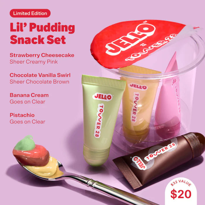 Tower 28 Beauty JELL-O™  X TOWER 28 Lil' Pudding Mini Lip Softie Gift Set